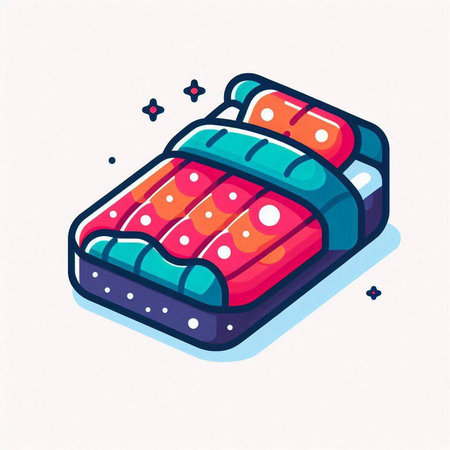 Bed icon. Isometric illustration of bed vector icon for web designのイラスト素材