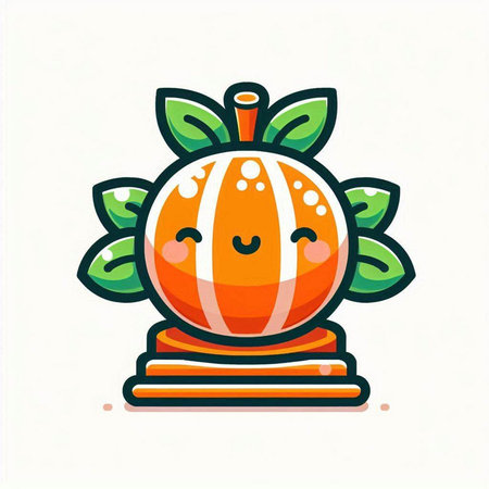 Cute kawaii pumpkin. Vector illustration in cartoon style.のイラスト素材