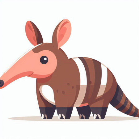 Armadillo on white background. Vector illustration in cartoon style.のイラスト素材