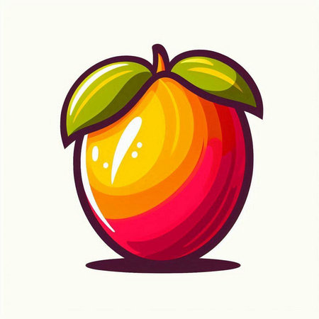 Illustration of a peach on a white background. Vector illustration.のイラスト素材