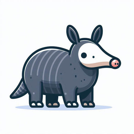 Armadillo. Vector illustration in cartoon style isolated on white background.のイラスト素材
