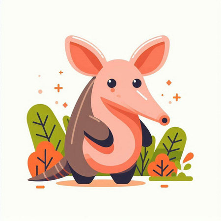 Cute cartoon animals. Vector illustration in a flat style. Cute animals.のイラスト素材