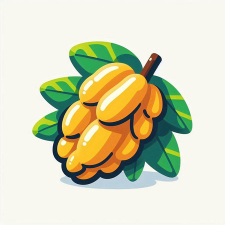 Cacao fruit isolated on a white background. Vector illustration.のイラスト素材