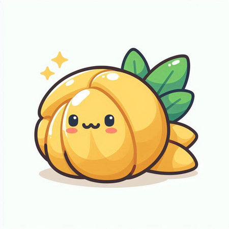 Cute pumpkin character design. Vector flat cartoon illustration. Isolated on white backgroundのイラスト素材