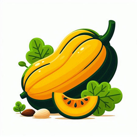 Papaya vector illustration. Vector illustration of a papaya.のイラスト素材
