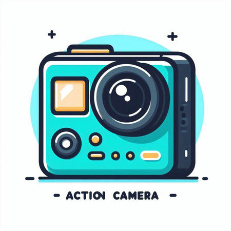 Vector illustration of a camera icon. Flat design style. Isolated on white background.のイラスト素材