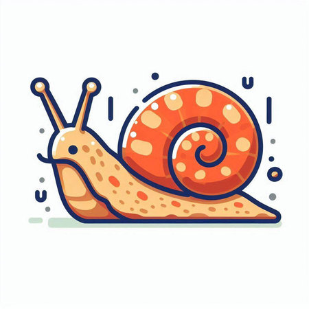 Snail vector icon. Cartoon illustration of snail icon for web designのイラスト素材