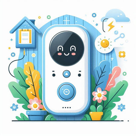 Vector cartoon illustration of a remote control in a modern flat style.のイラスト素材
