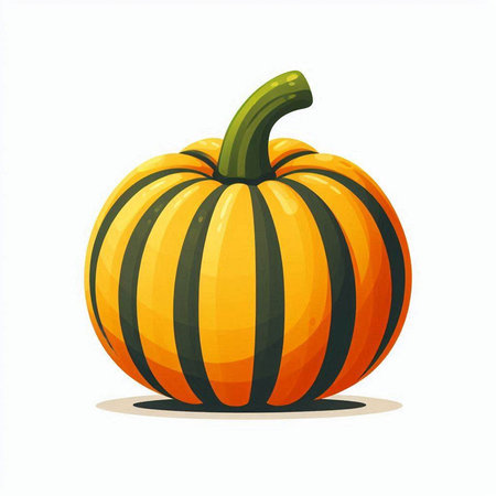 Pumpkin isolated on a white background. Vector illustration in cartoon style.のイラスト素材
