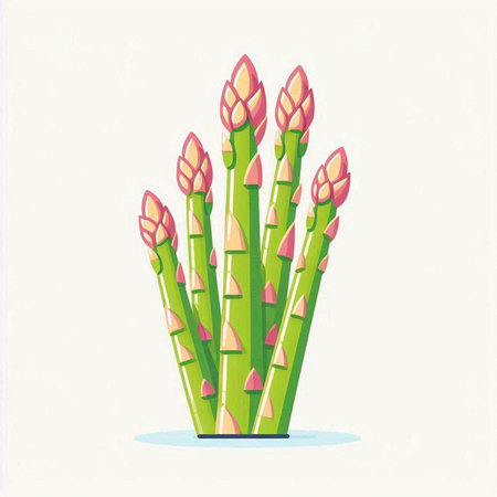 Illustration of a bunch of asparagus on a white backgroundのイラスト素材