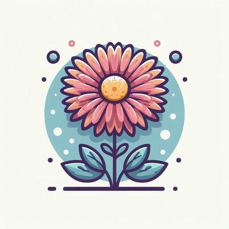Flower vector illustration. Hand drawn doodle icon. Vector illustration.のイラスト素材