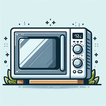 Microwave oven vector illustration. Kitchen appliance. Home appliance.のイラスト素材