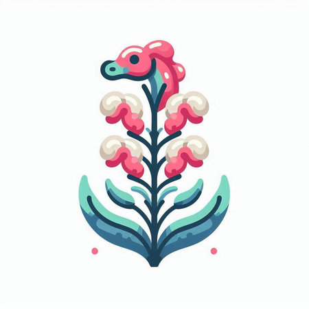 Flower in cartoon style isolated on white background. Vector illustration.のイラスト素材