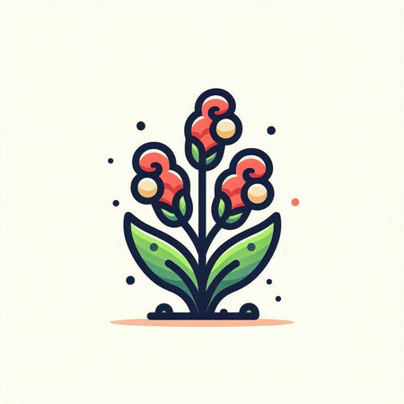 Flower icon, vector illustration. Flat design style with long shadowのイラスト素材