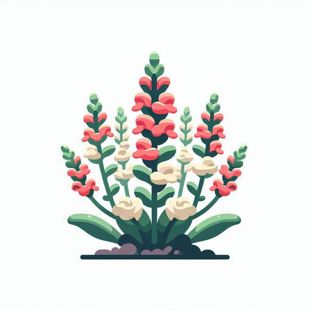 Flower bouquet in flat style isolated on white background. Vector illustration.のイラスト素材