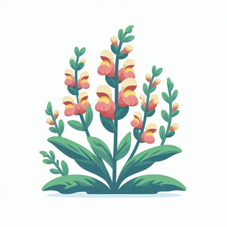 Flower vector illustration. Flat design. Isolated on white background.のイラスト素材