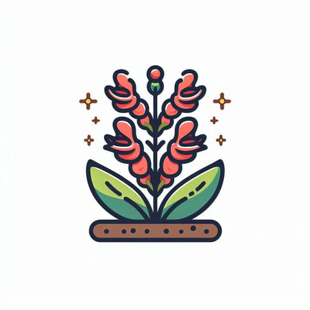 Cute hand drawn vector illustration of a flower in a pot.のイラスト素材