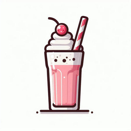 Milkshake doodle icon. Hand drawn vector illustration.のイラスト素材