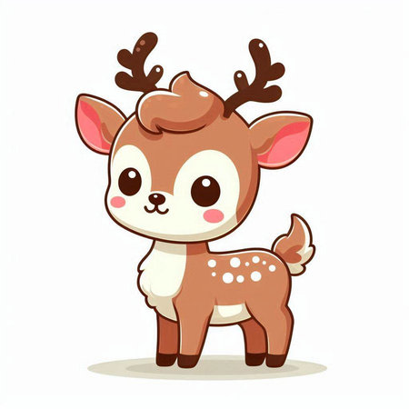 Cute little deer isolated on a white background. Vector illustration.のイラスト素材