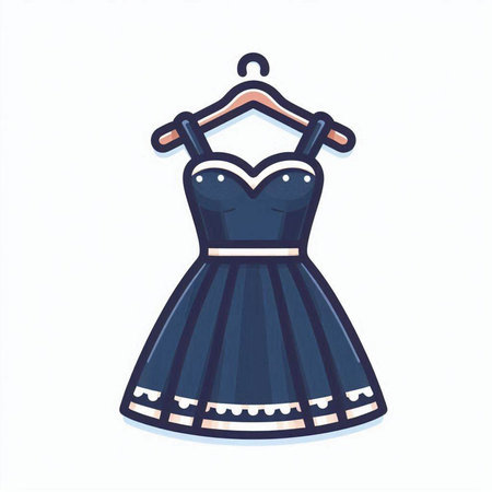 Illustration of a dress on a hanger isolated on a white backgroundのイラスト素材
