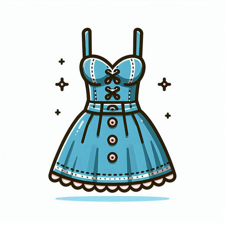 Cute doodle dirndl icon. Vector illustration.のイラスト素材