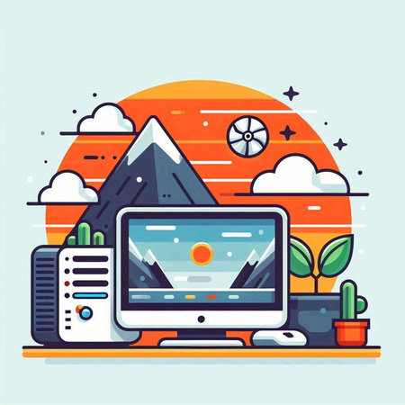 Modern flat design vector illustration concept of freelance, online education, e-learning, online training, webinar.のイラスト素材