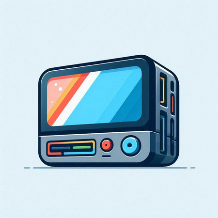 Retro television icon. Cartoon illustration of retro tv vector icon for web designのイラスト素材