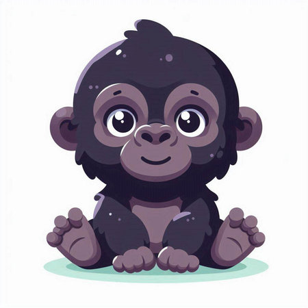 Cute cartoon monkey. Vector illustration isolated on a white background.のイラスト素材