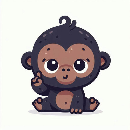 Cute cartoon monkey. Vector illustration isolated on a white background.のイラスト素材