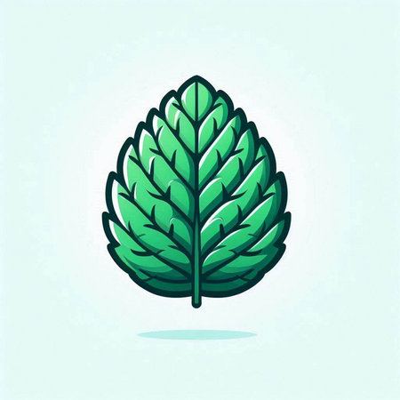 Green leaf icon isolated on white background. Vector illustration. Eps 10.のイラスト素材
