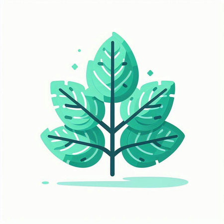 Green leaf icon on white background. Ecology concept. Vector illustration.のイラスト素材