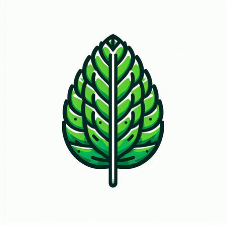 Green leaf icon. Vector illustration. Isolated on white background.のイラスト素材
