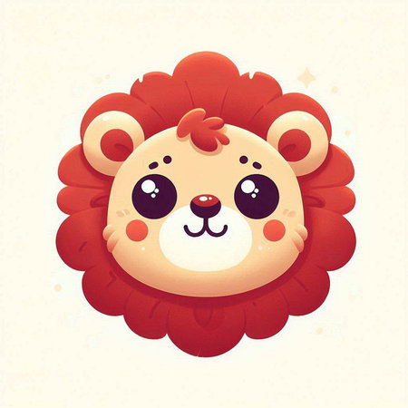 Cute cartoon lion. Vector illustration of a cute cartoon animal.のイラスト素材