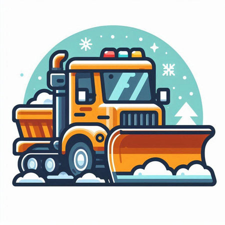 Snow plow icon. Vector illustration. Snowplow icon. Snow plow icon.のイラスト素材