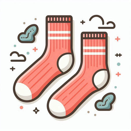 Socks icon. Vector illustration of a pair of socks. Winter clothes.のイラスト素材