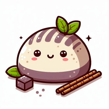Cute sushi cartoon character. Vector illustration of japanese food.のイラスト素材