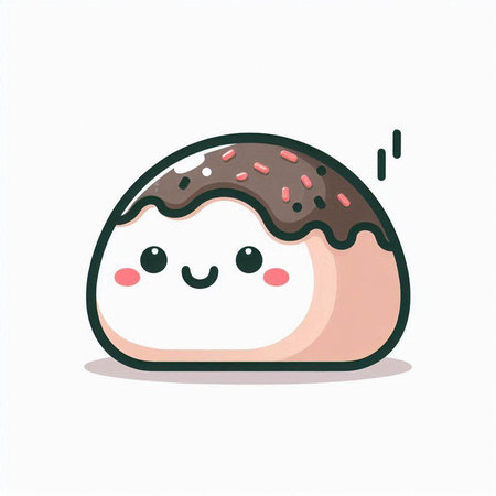 Cute donut with sprinkles. Vector illustration in cartoon styleのイラスト素材