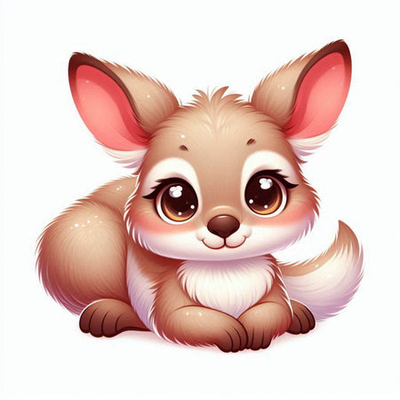 Cute little baby fox on a white background. Vector illustration.のイラスト素材
