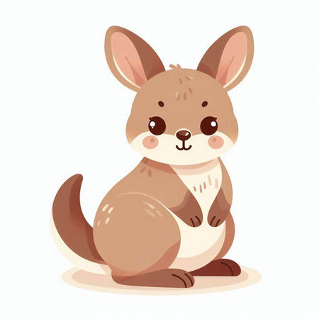 Kangaroo. Cute kangaroo. Vector illustration.のイラスト素材