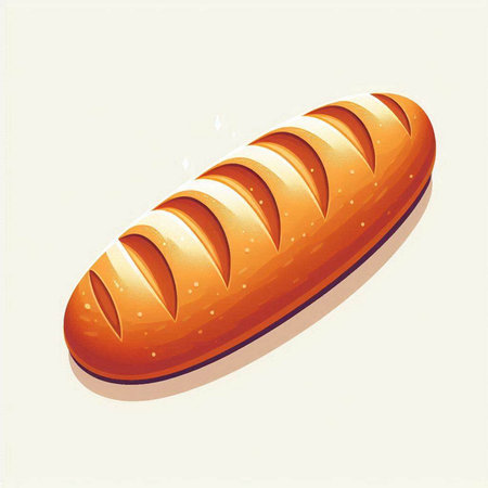 Illustration of a loaf of bread on a white background, vector illustrationのイラスト素材