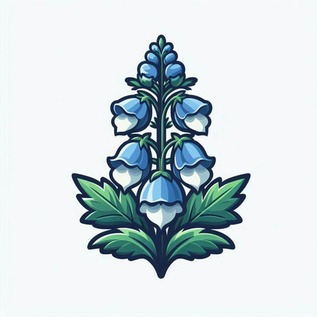 Illustration of a bluebell flower isolated on a white background.のイラスト素材