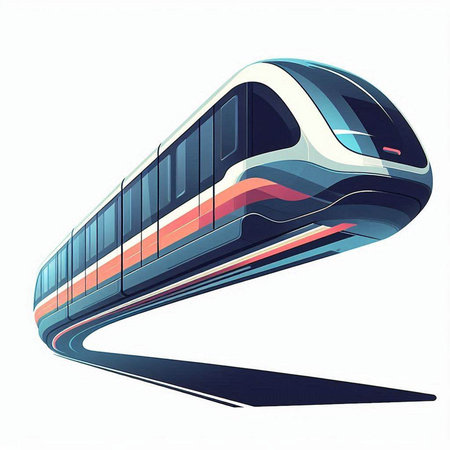 Modern high speed train isolated on a white background. Vector illustration.のイラスト素材