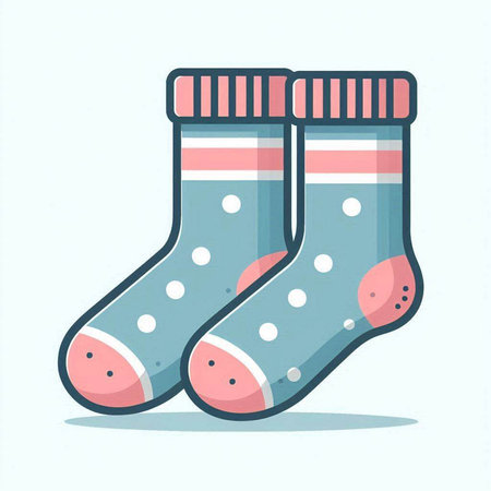 Socks with polka dots on a light background. Vector illustration.のイラスト素材