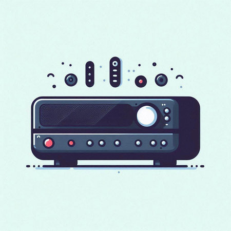 Retro radio icon. Vector illustration of retro radio. Retro radio.のイラスト素材