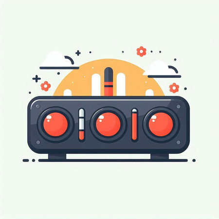 Vector illustration of DJ mixer. Flat style design for web and print.のイラスト素材