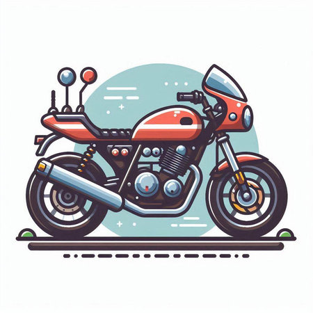 illustration of a vintage motorcycle on a white background. Vector illustrationのイラスト素材