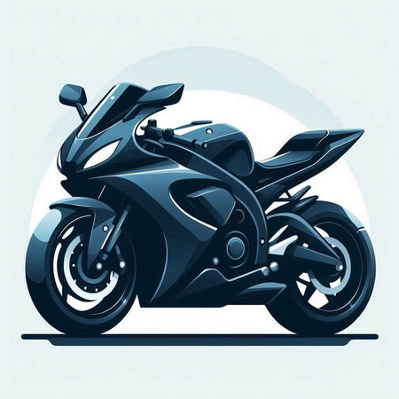 Sport bike. Motorcycle vector illustration. Motorcycle side view.のイラスト素材