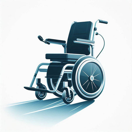 Wheelchair isolated on a white background. 3d render illustration.のイラスト素材