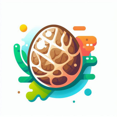 Easter egg flat icon with colorful abstract background. Vector illustration.のイラスト素材