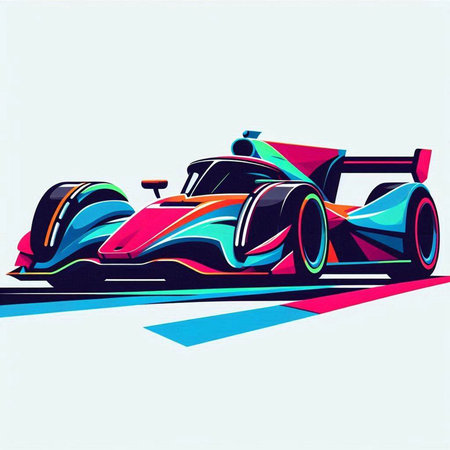 futuristic race car, vector art illustration, eps10のイラスト素材